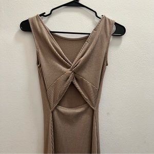 Long body con dress with half thigh slit